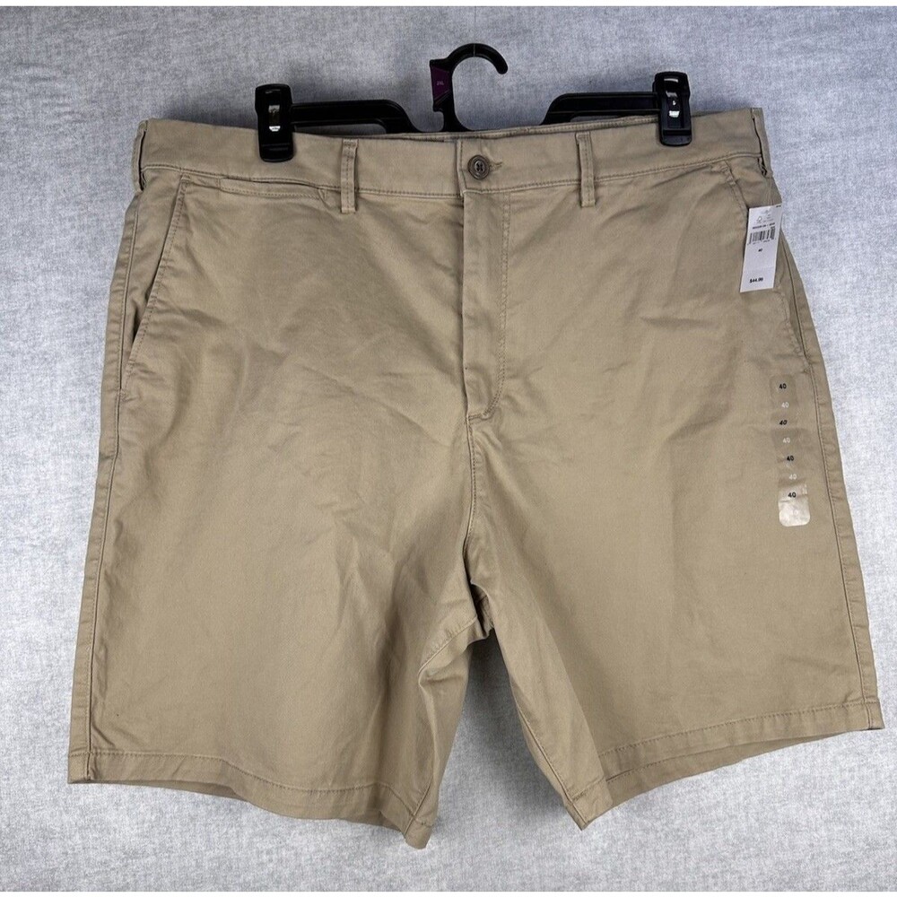 NWT Gap Essential Khaki Shorts 40 Mens 9” Chino Tan Beige Cotton Stretch